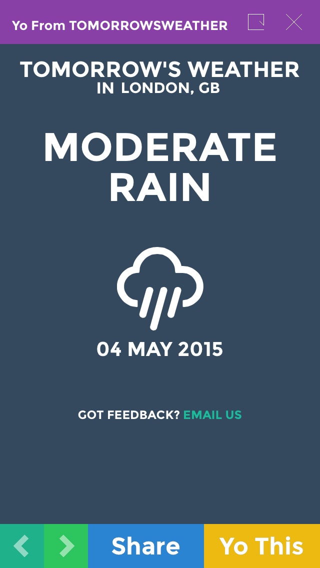 Tomorrow's Weather, Yo