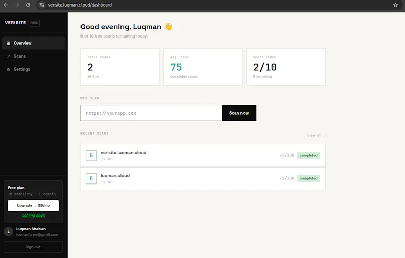 Verisite screenshot 3