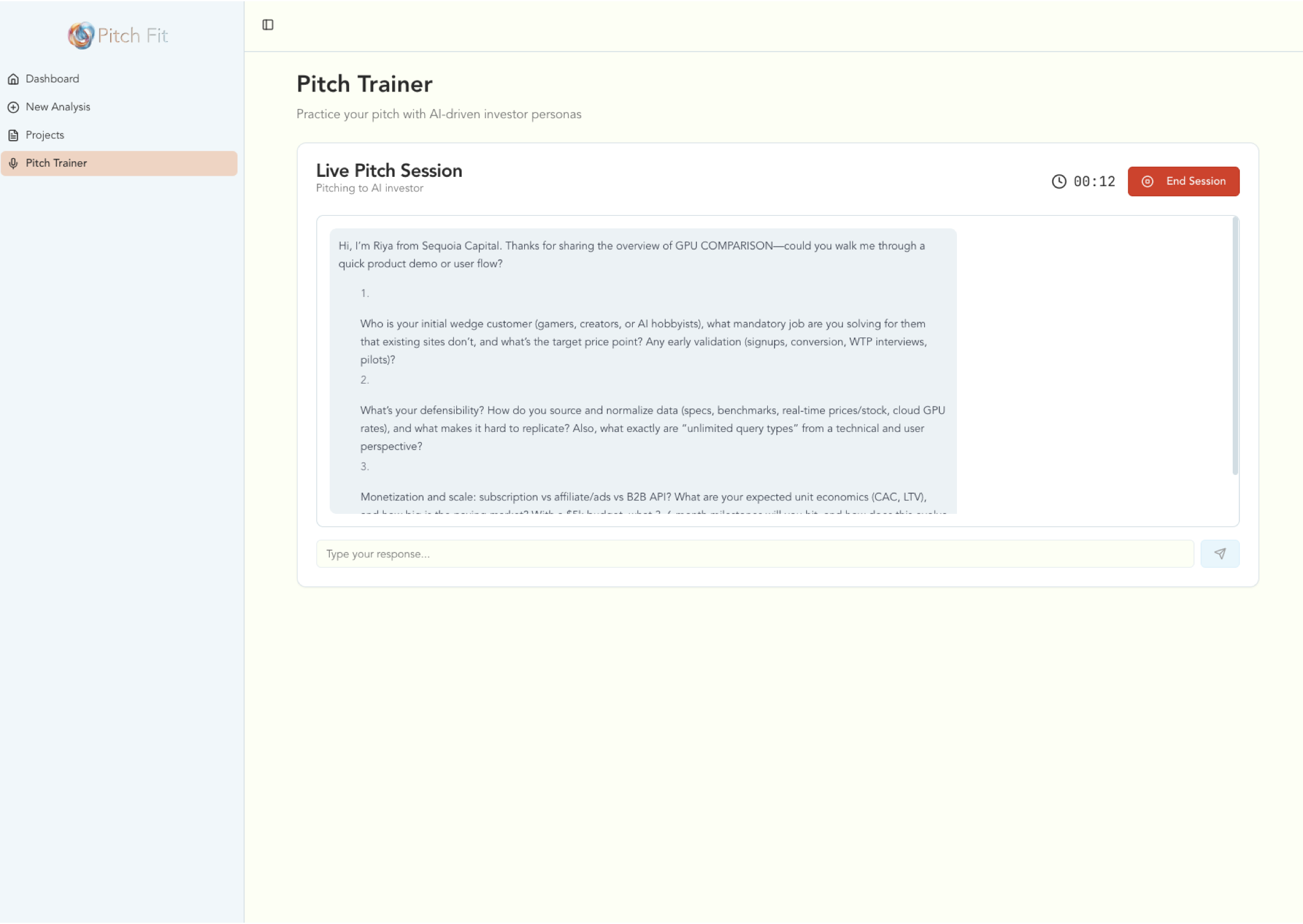 PitchFit - Screenshot 3 showing product features and functionality