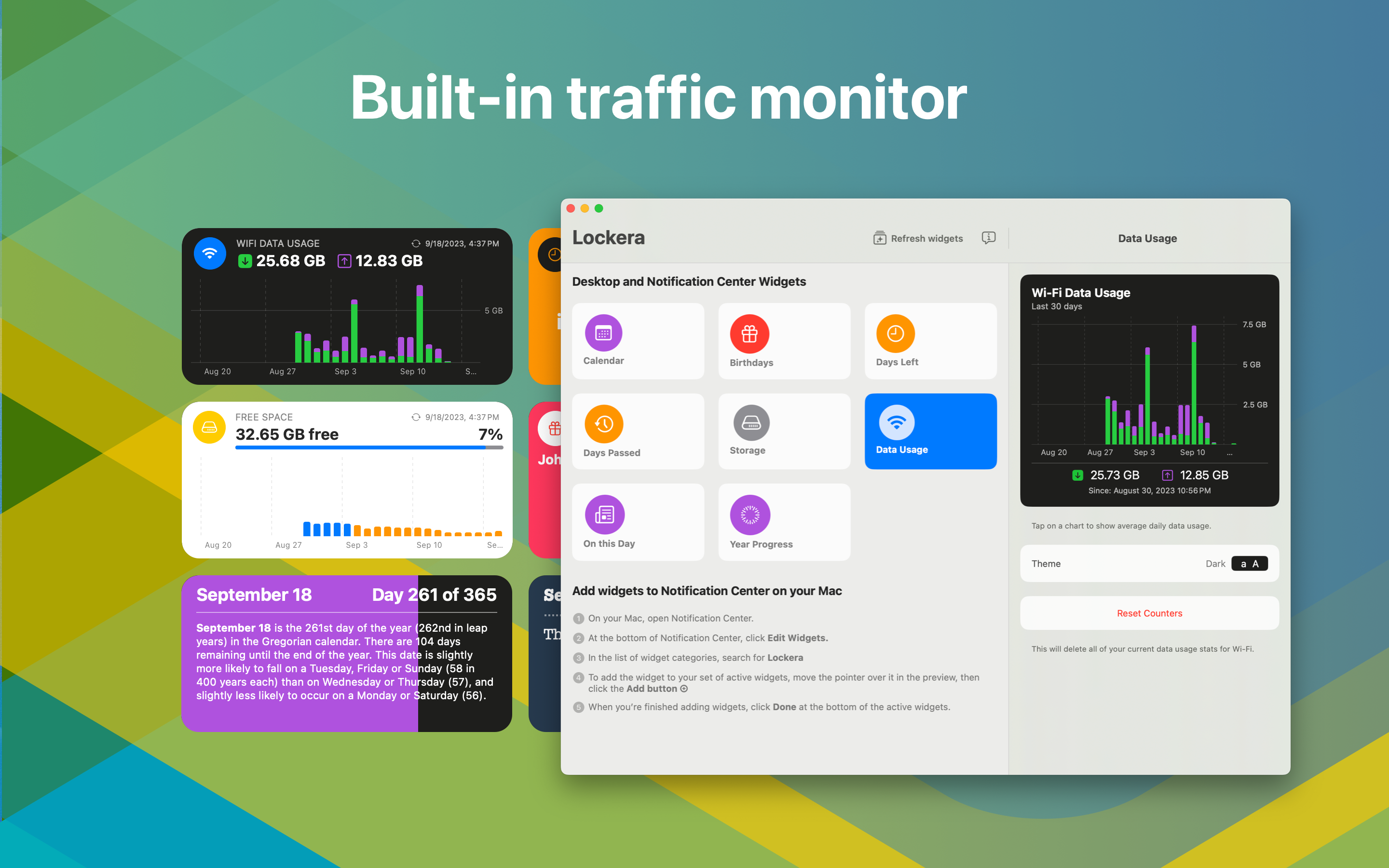 Lockera widgets - Gratis interactieve desktop -widgets voor MacOS Sonoma media 3