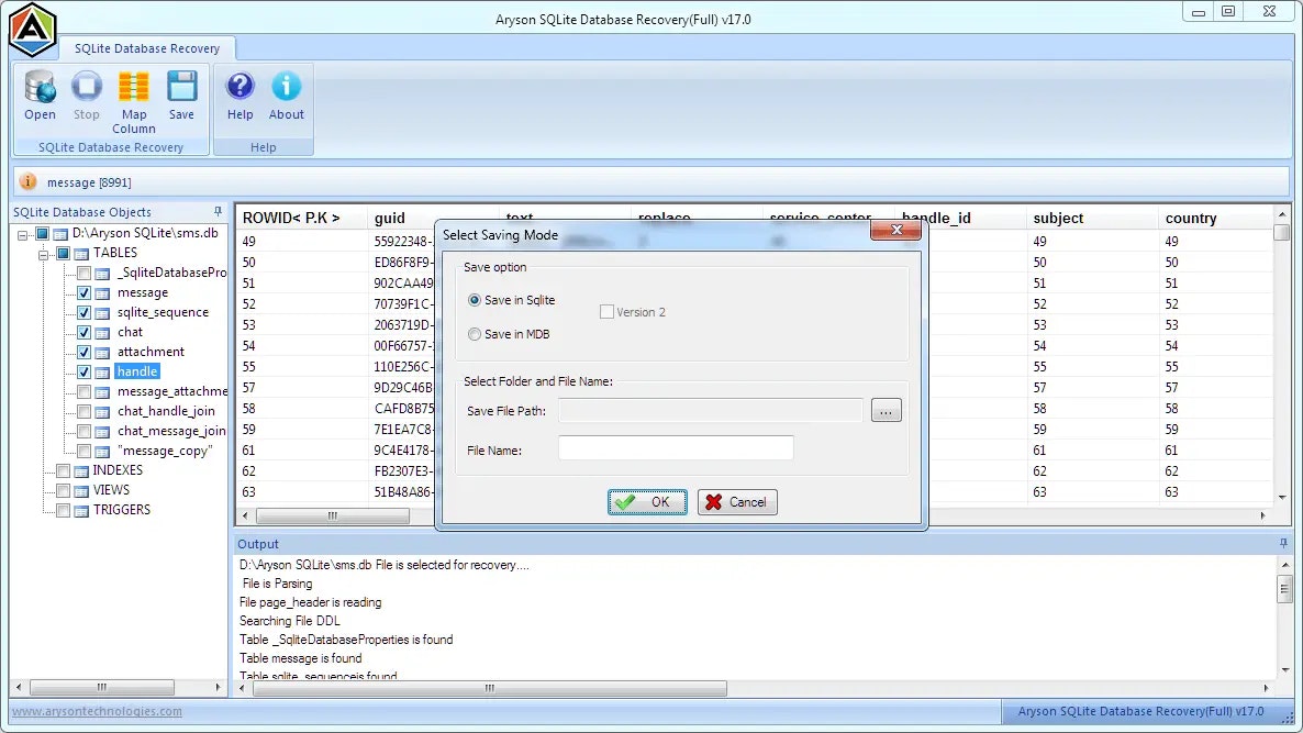 Aryson SQLite Database Recovery media 4
