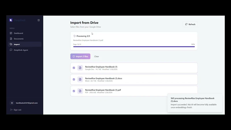 DeepDesk  screenshot 1 (video preview)