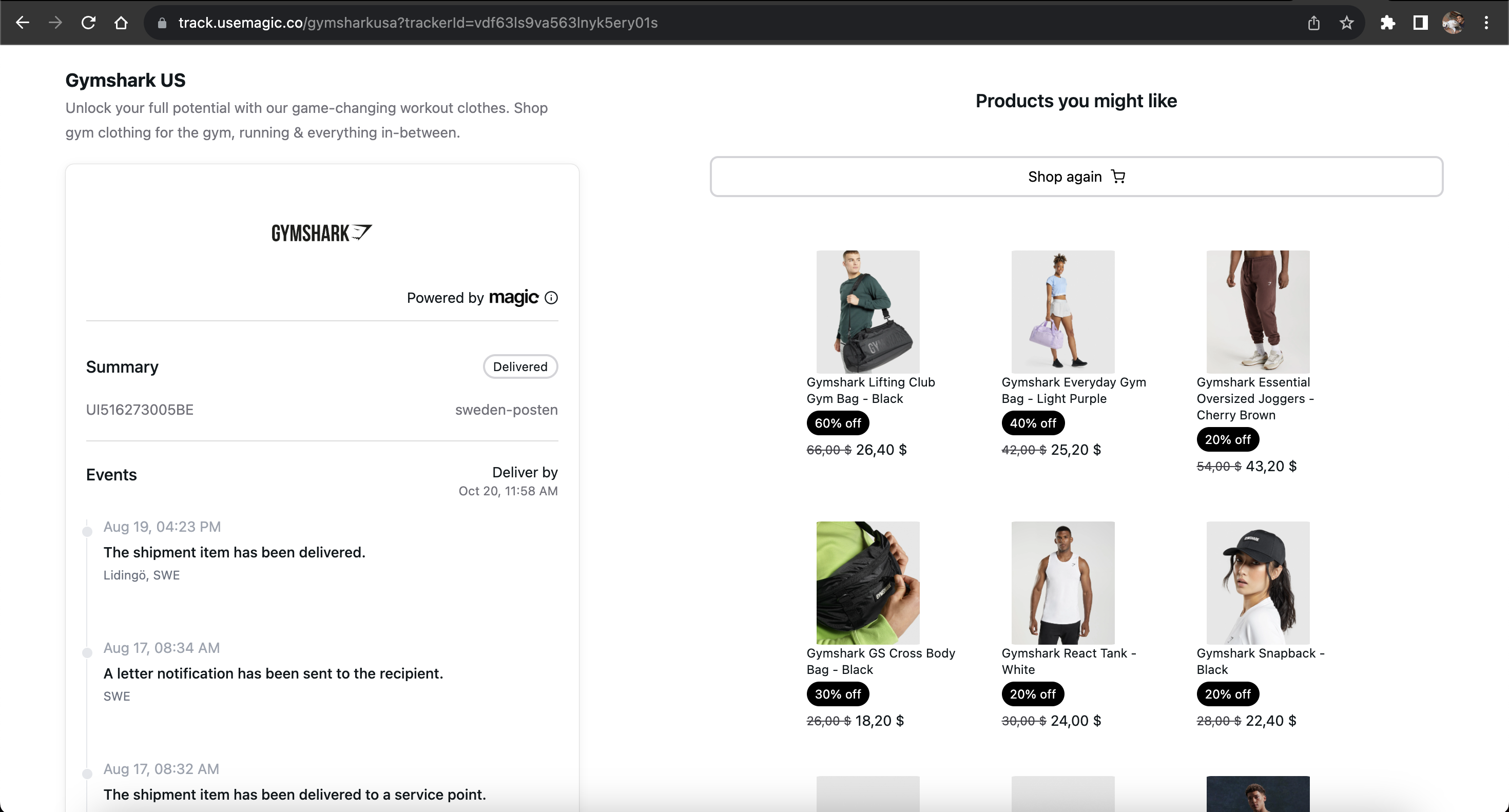 وسائط تتبع السحر - صفحات تتبع الشحن ذات العلامات التجارية لأي متجر Shopify 4