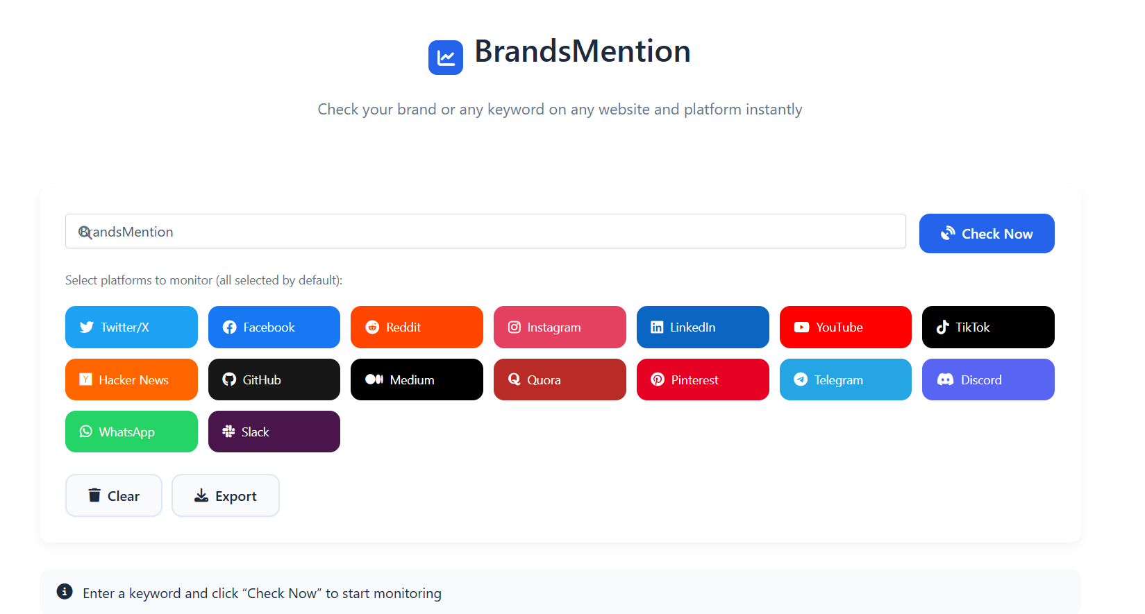 BrandsMention - Main product screenshot demonstrating key features and user interface