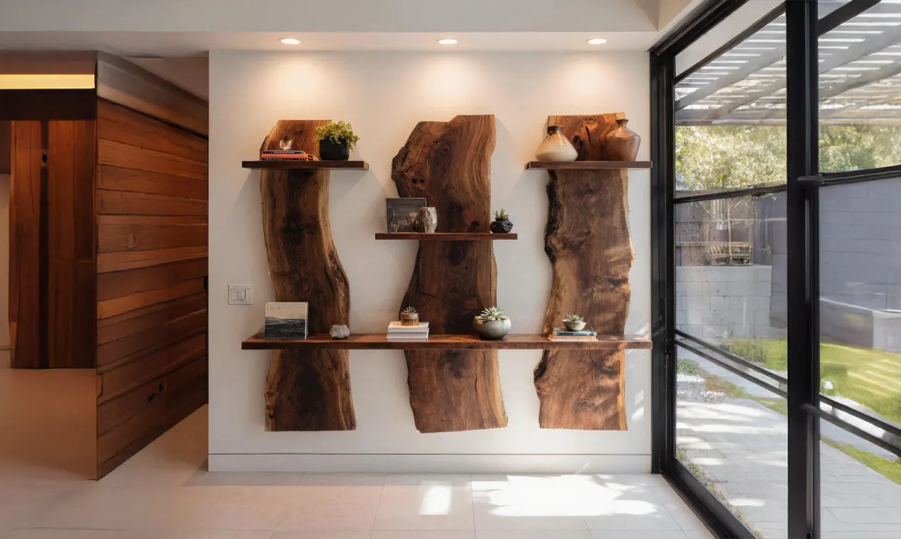 Wall Shelf with Live Edge Vertical Slab 專案橫幅