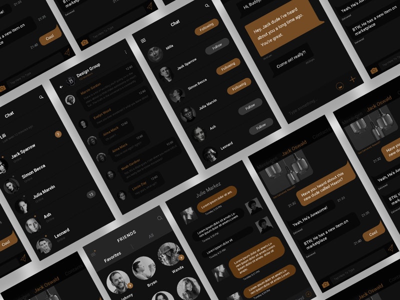 Gold & Coal UI Kit for iOS and Android gallery image