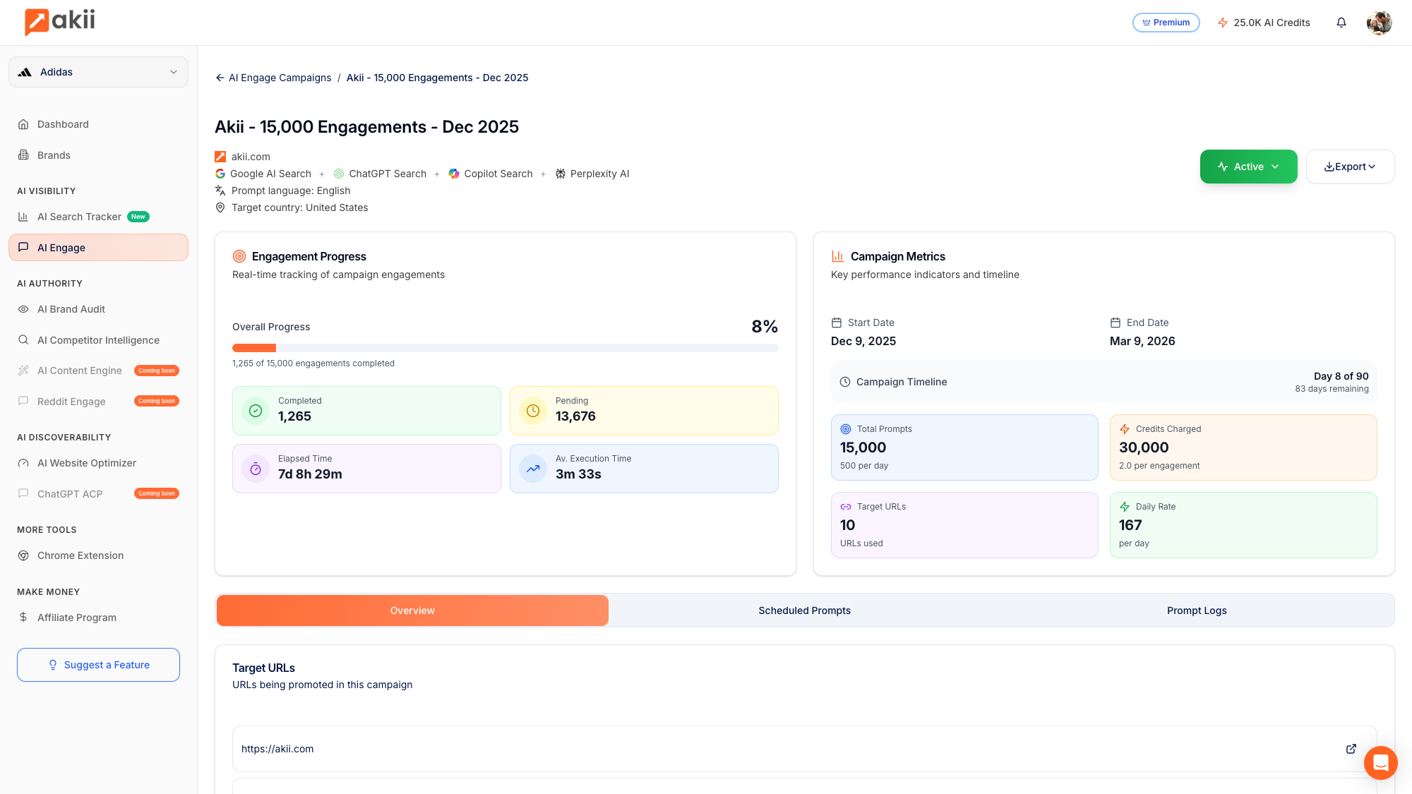 AI Engage: Train AI Search Engines - Main product screenshot demonstrating key features and user interface