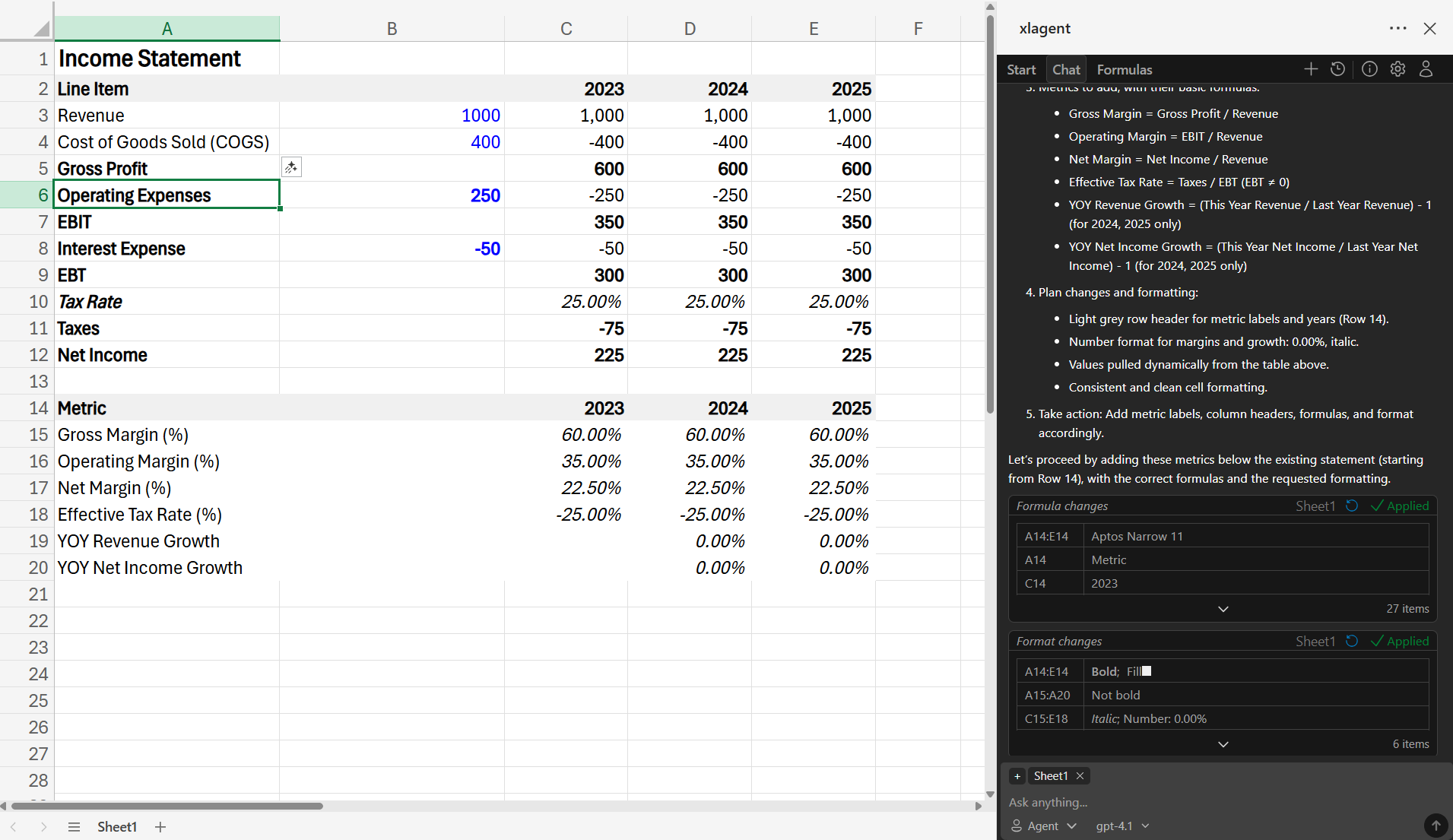 Média xlagent - Automatisez votre modélisation financière dans Excel 1