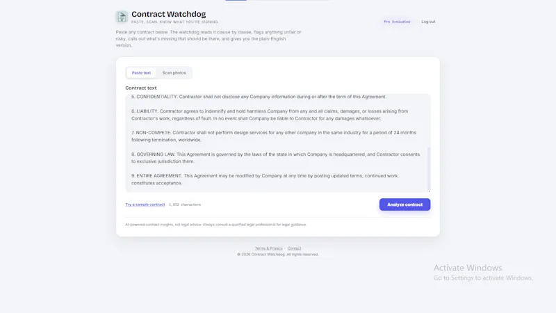 Contract Watchdog screenshot 1
