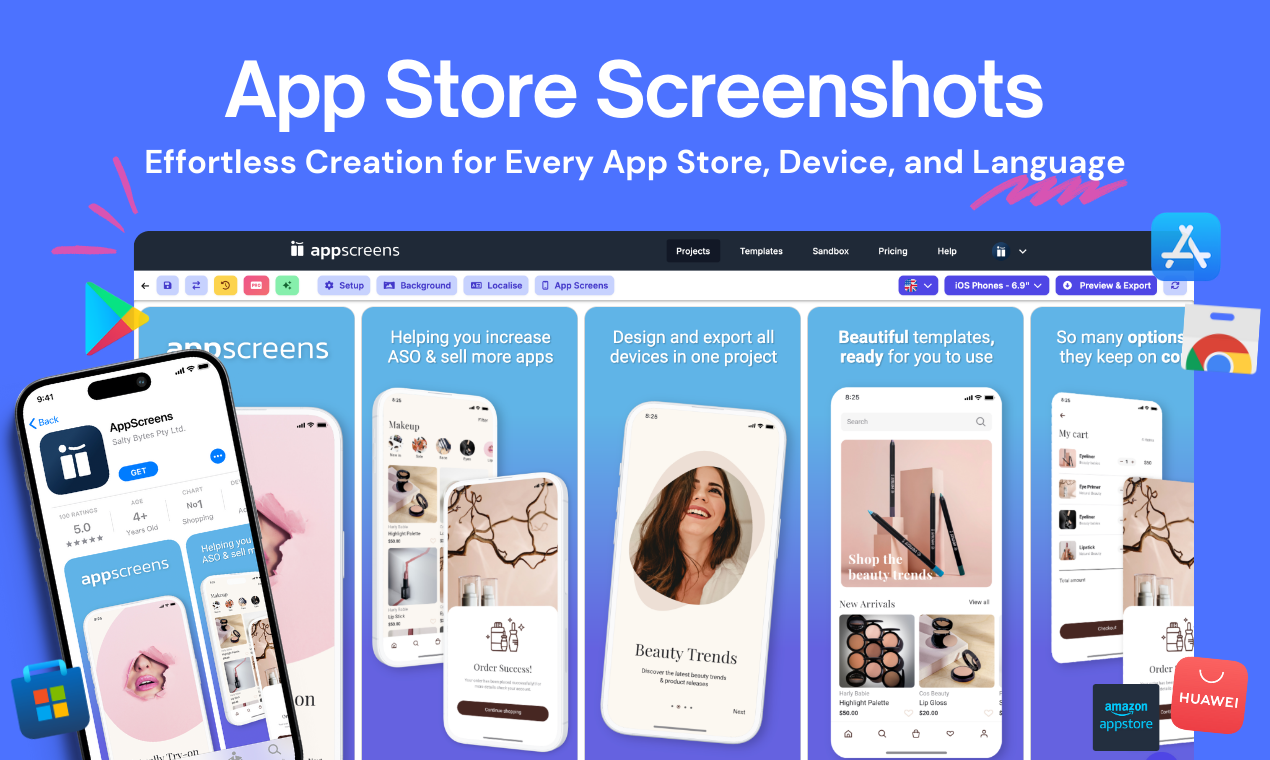 Приложение -экраны - App Store Screenshot Designer & Generator для iOS & Android медиа 2