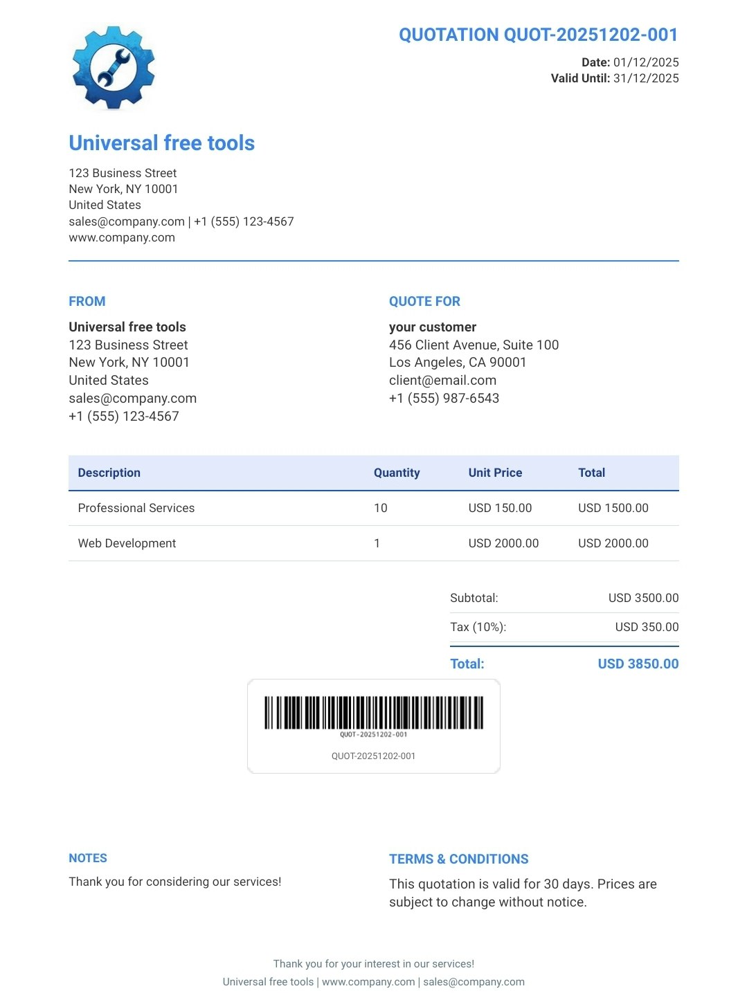 Create Professional Quotations gallery image