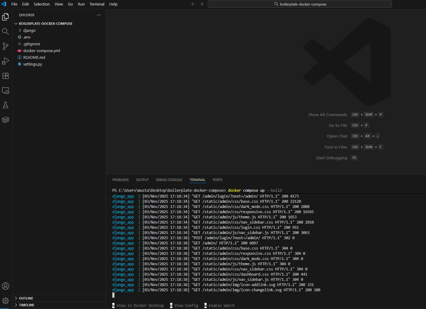 Boilerplate-Django Postgres Celery Nginx - Main screenshot showing features and interface
