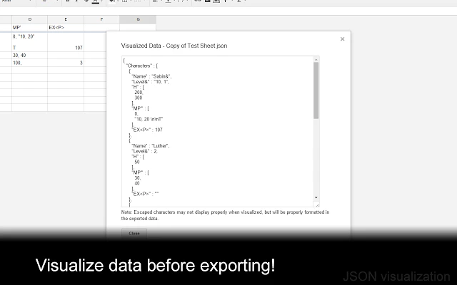 Export Google Sheets to JSON/XML