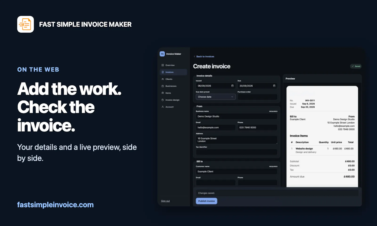 Fast Simple Invoice Maker screenshot 2