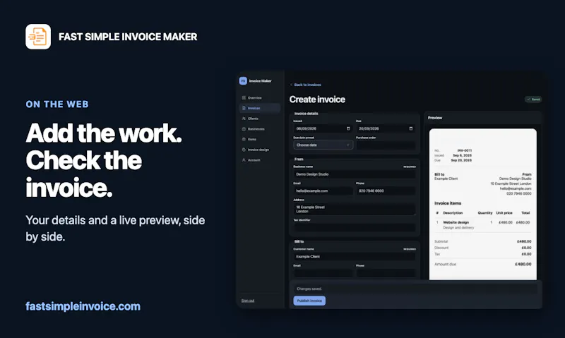 Fast Simple Invoice Maker screenshot 2
