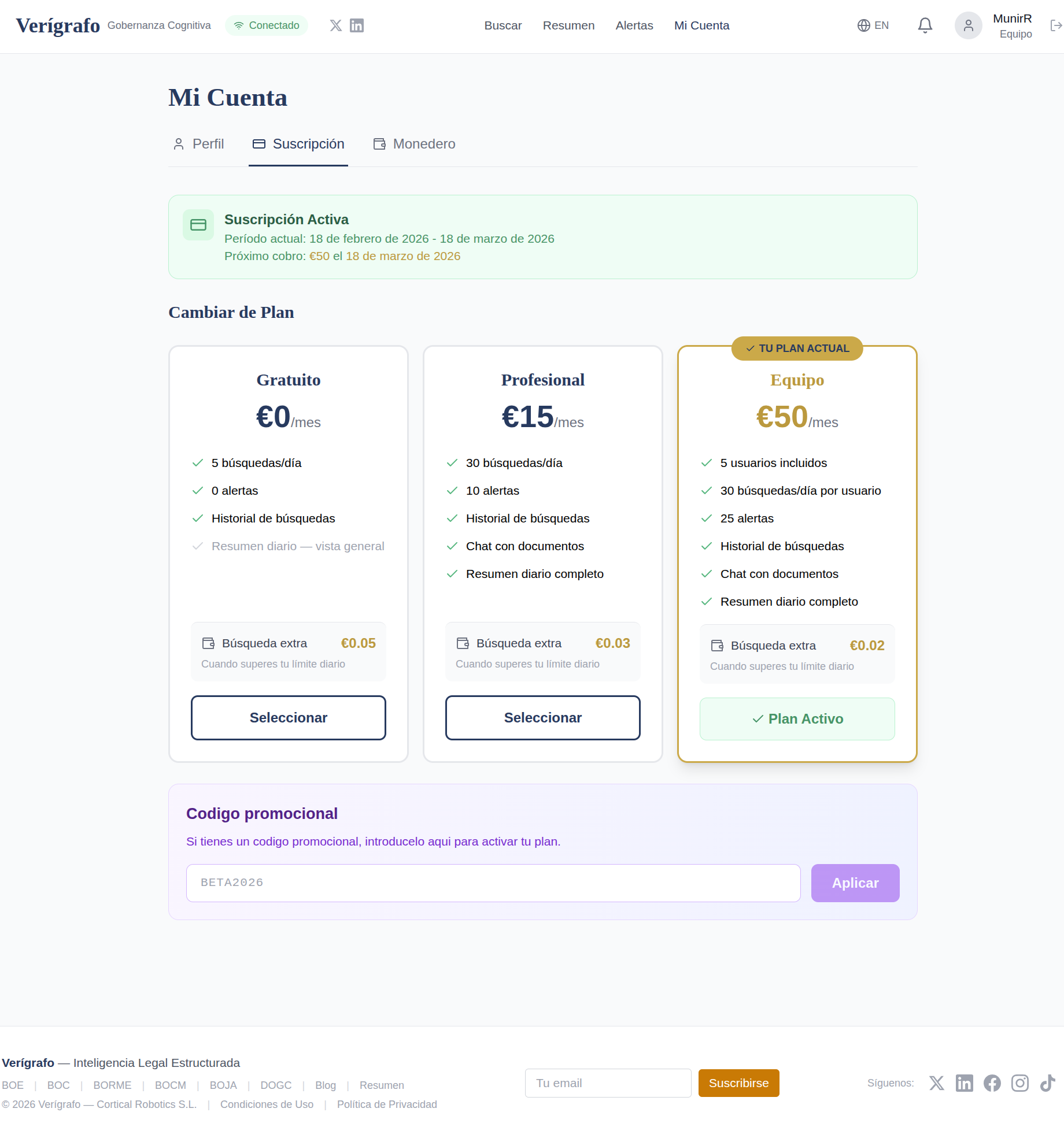 Verígrafo - Screenshot 2 showing product features and functionality