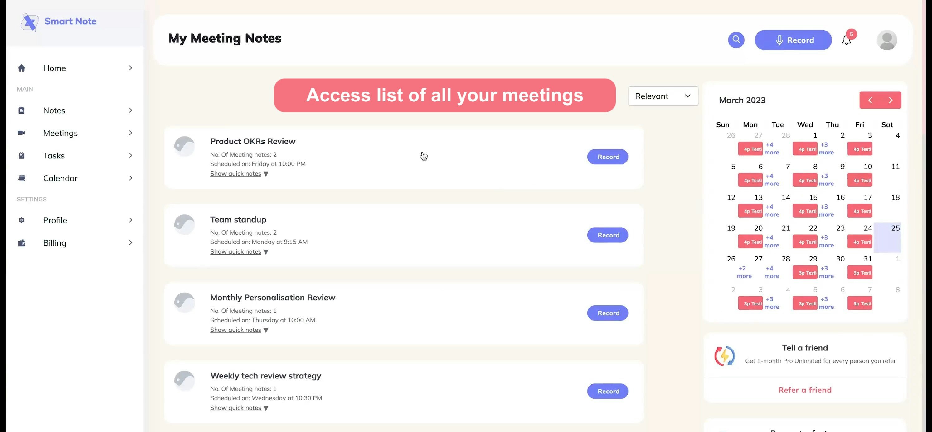 SmartNote - AI -Assistent, der Notizen und Zusammenfassungen für Ihre Meetings schreibt Medien 3