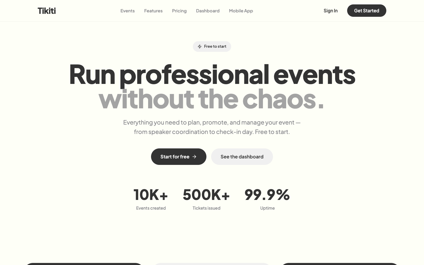Tikiti — Event Management Platform - Screenshot 2 showing product features and functionality