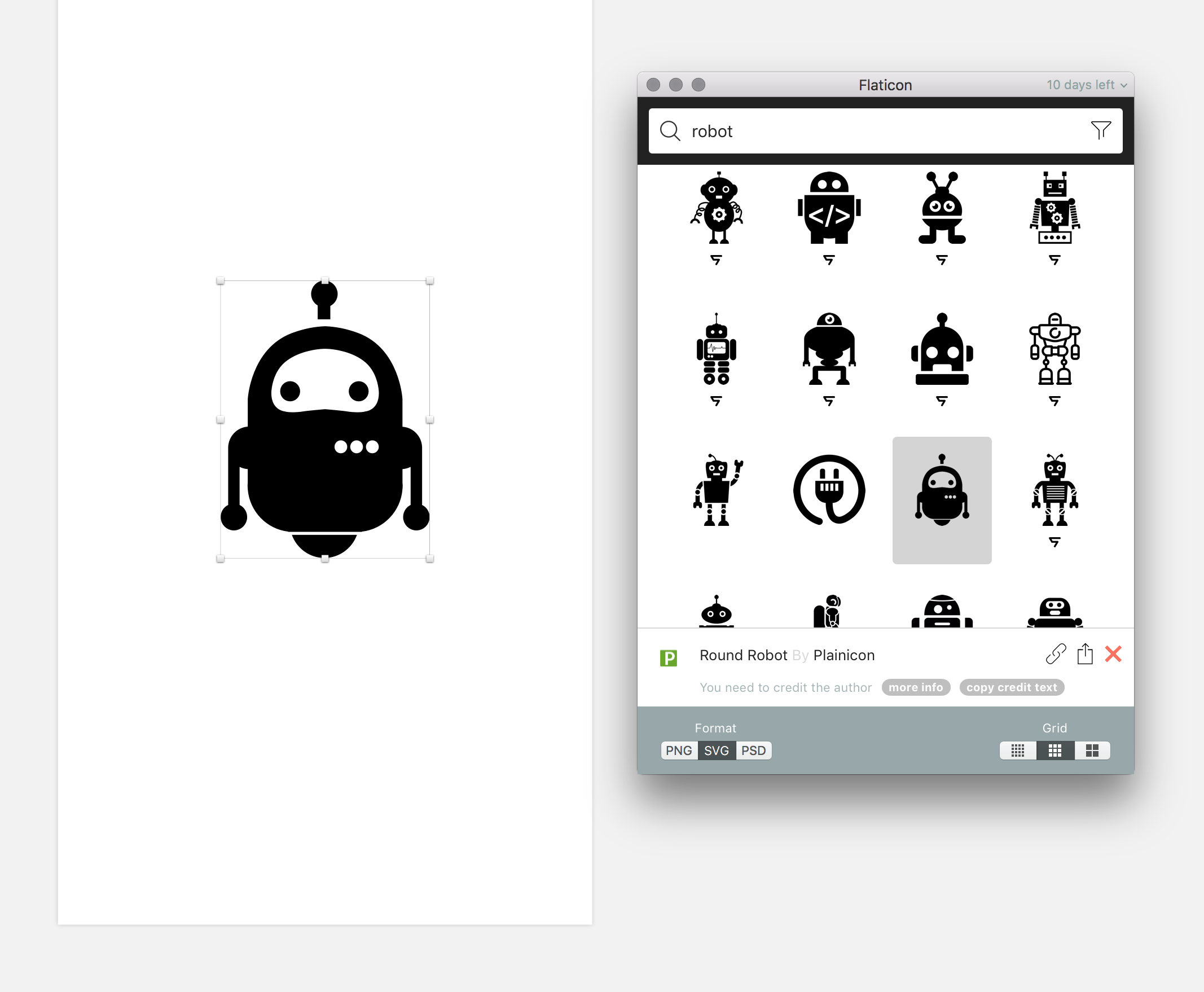 FlatIcon.com Mac App gallery image
