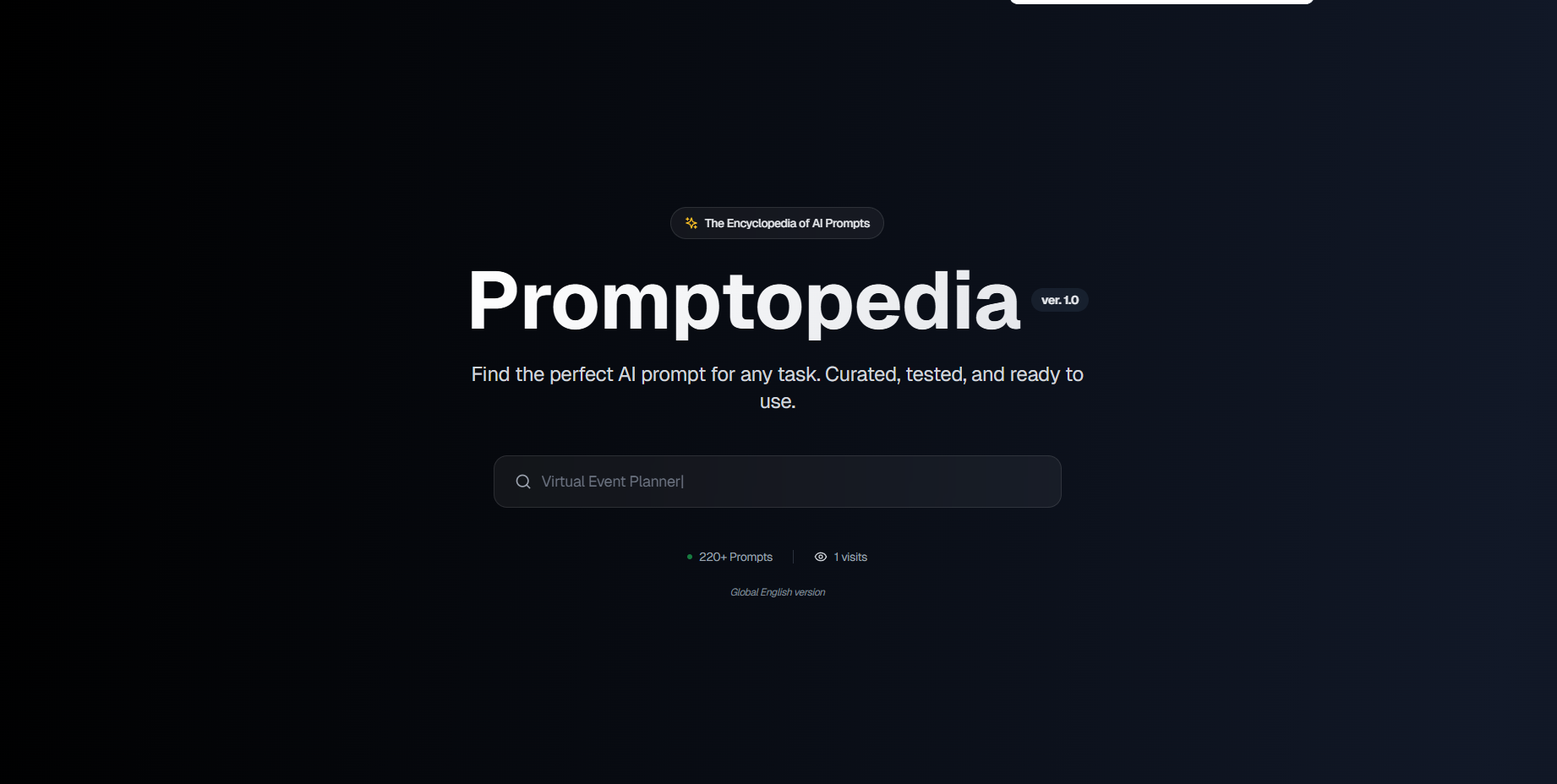 Promptopedia Glass Website Design gallery image
