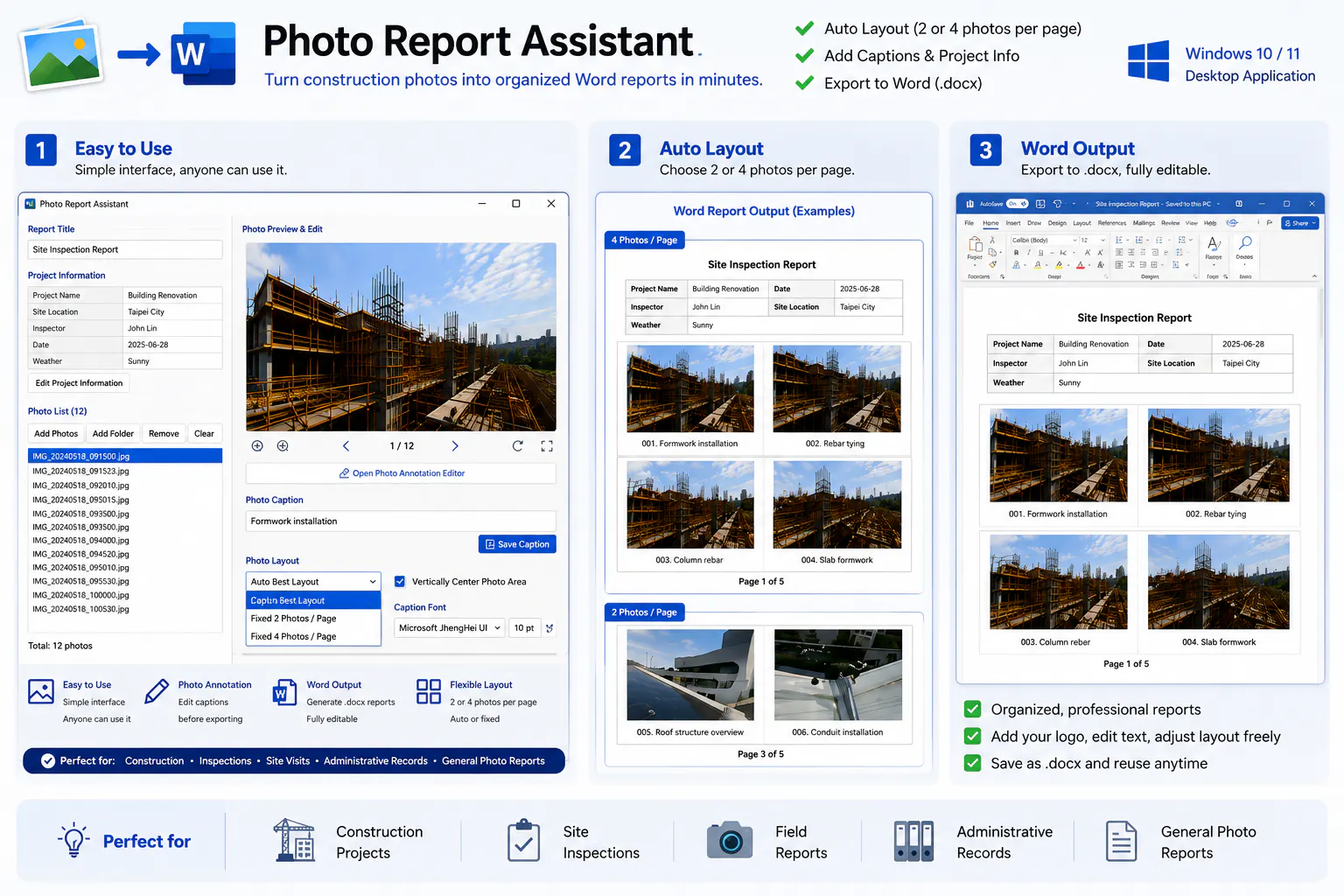 Construction Photo Report Generator gallery image