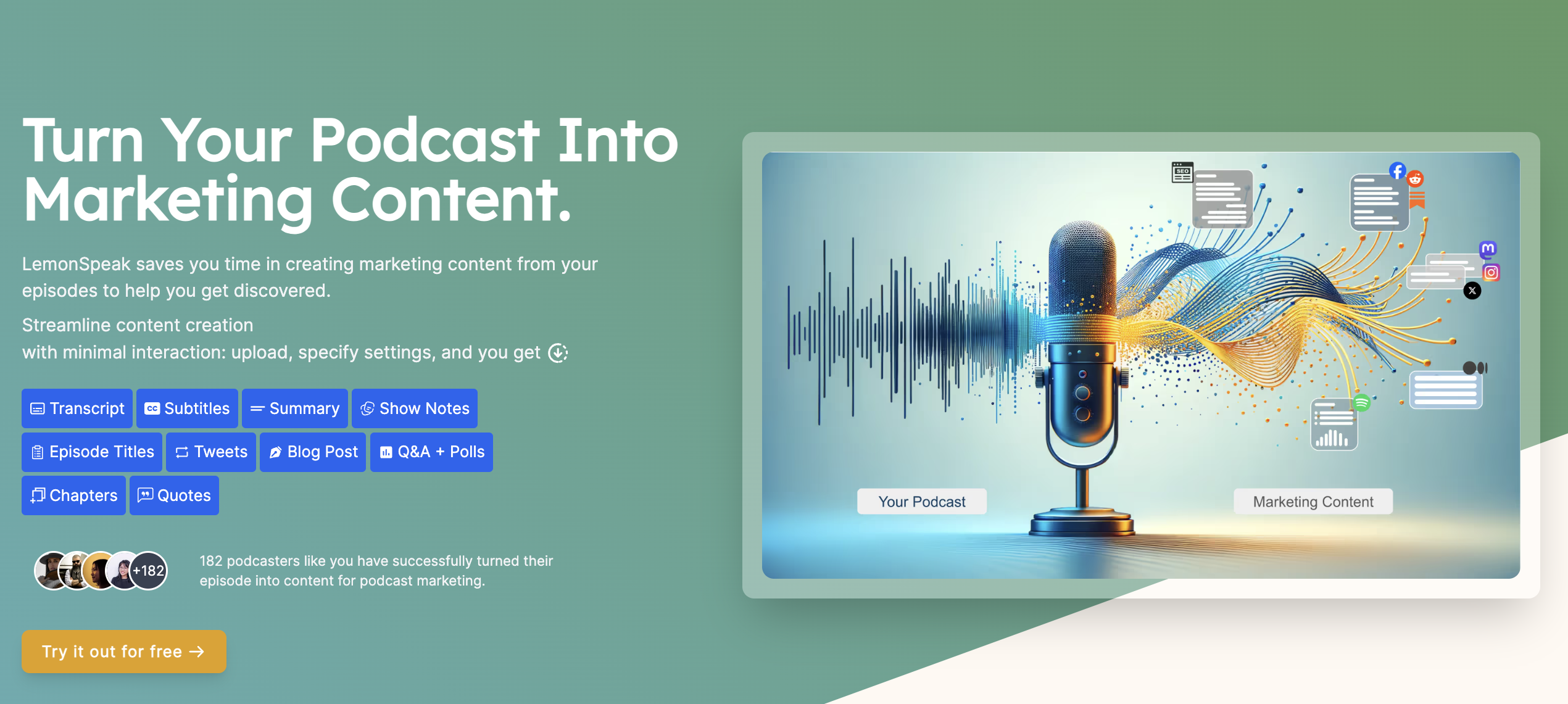 startuptile LemonSpeak-Turn your podcast into helpful assets