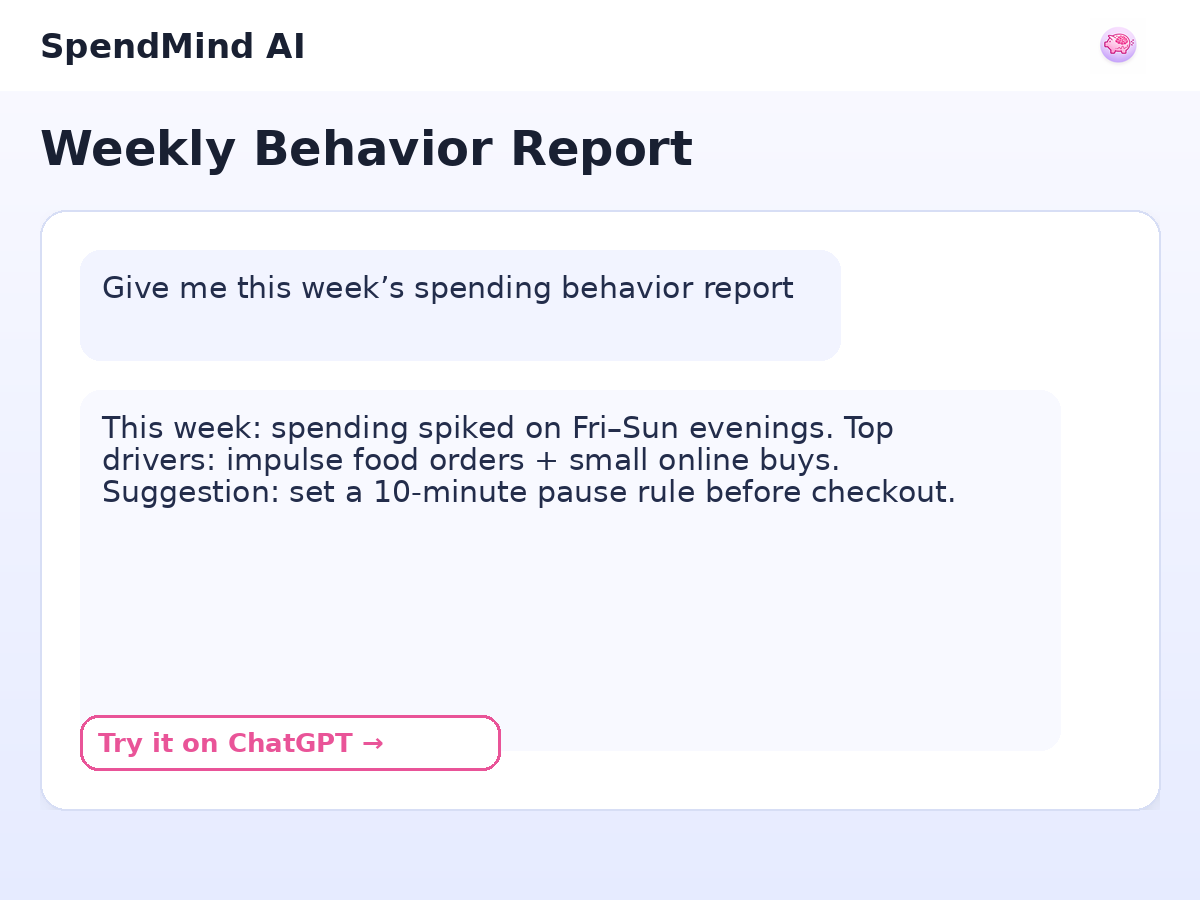 SpendMind AI - Screenshot 4 showing product features and functionality