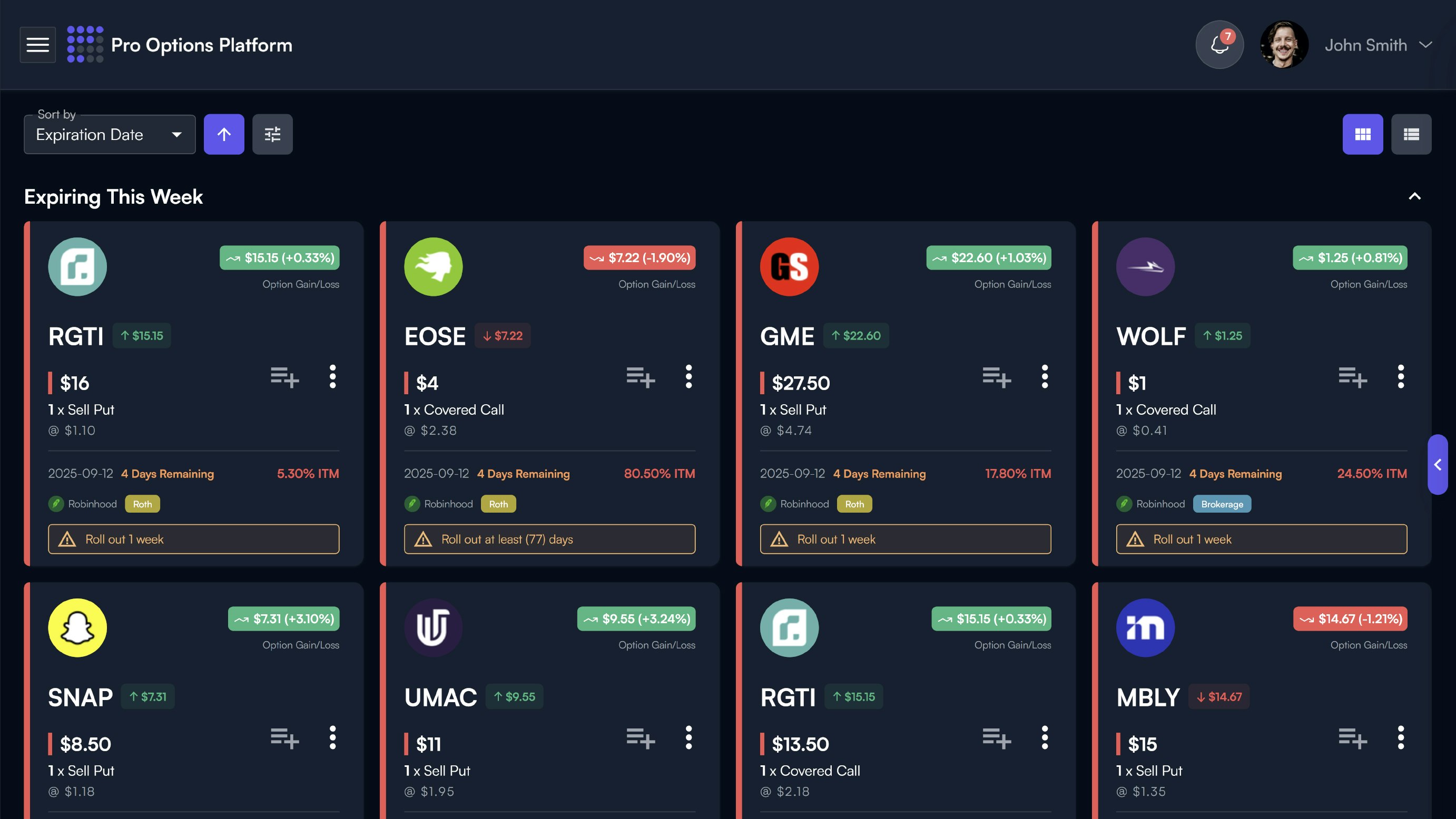 Pro Options Platform - Screenshot 4 showing product features and functionality