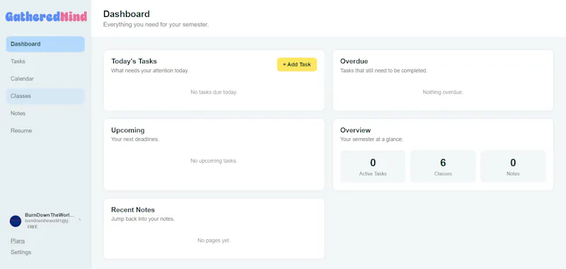 GatheredMind - Your Semester Gathered screenshot 1