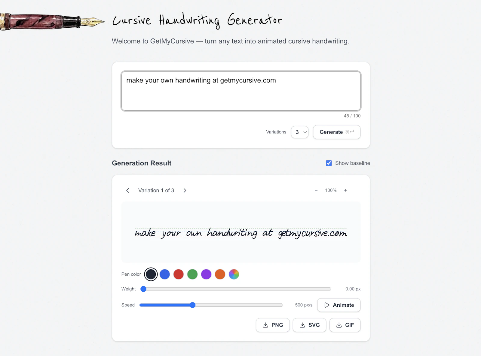 GetMyCursive screenshot 2