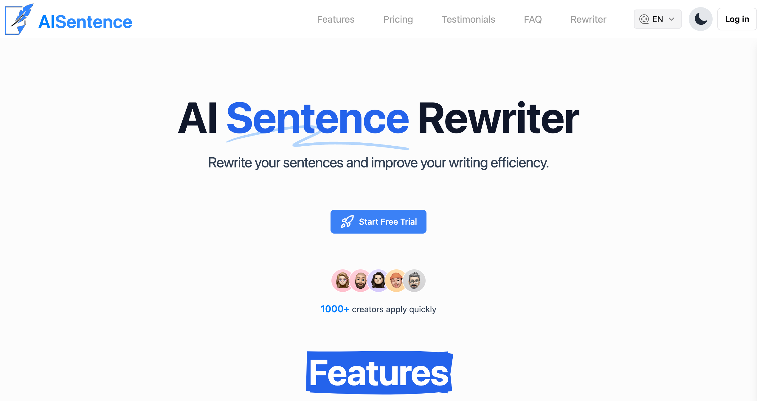 AI Sentence Rewriter gallery image