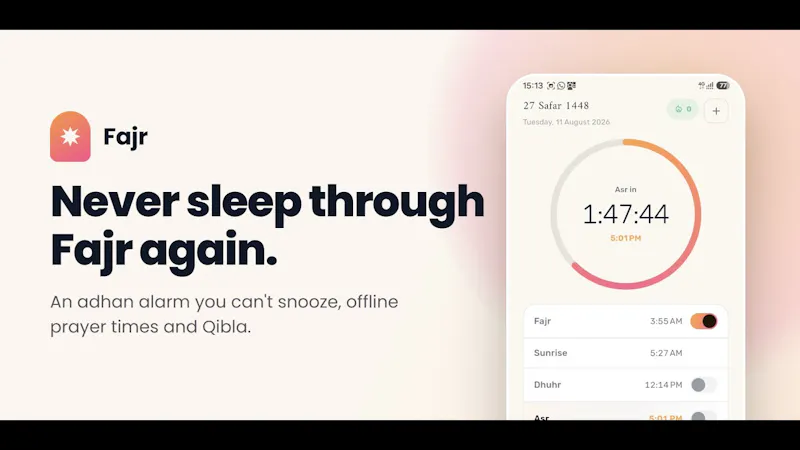 Fajr: Prayer Alarm & Adhan screenshot 1 (video preview)