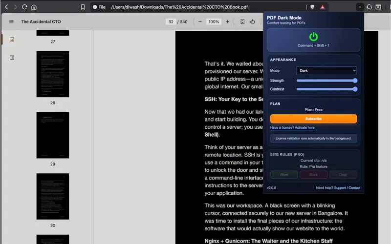 PDF Dark Mode screenshot 2