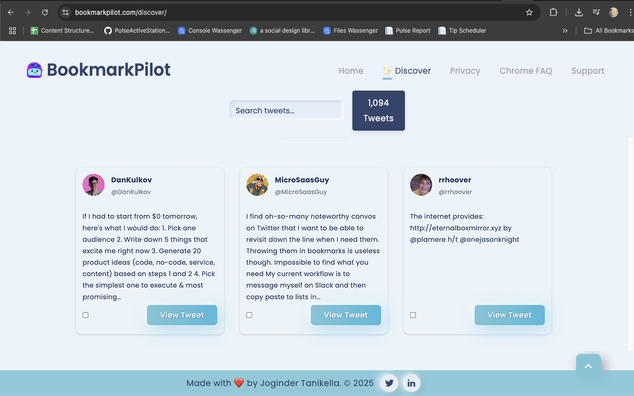 Media BookmarkPilot - Công cụ miễn phí để tìm kiếm và xuất dấu trang X/Twitter của bạn. 6