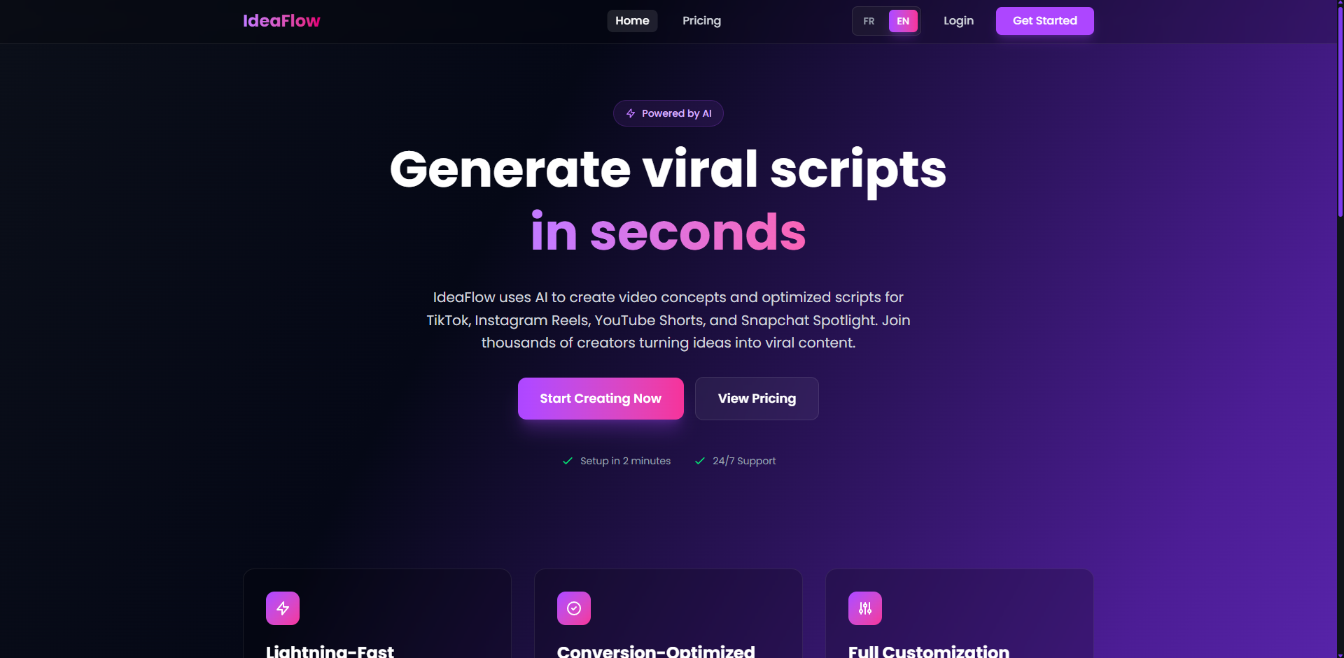 IdeaFlow - Main product screenshot demonstrating key features and user interface