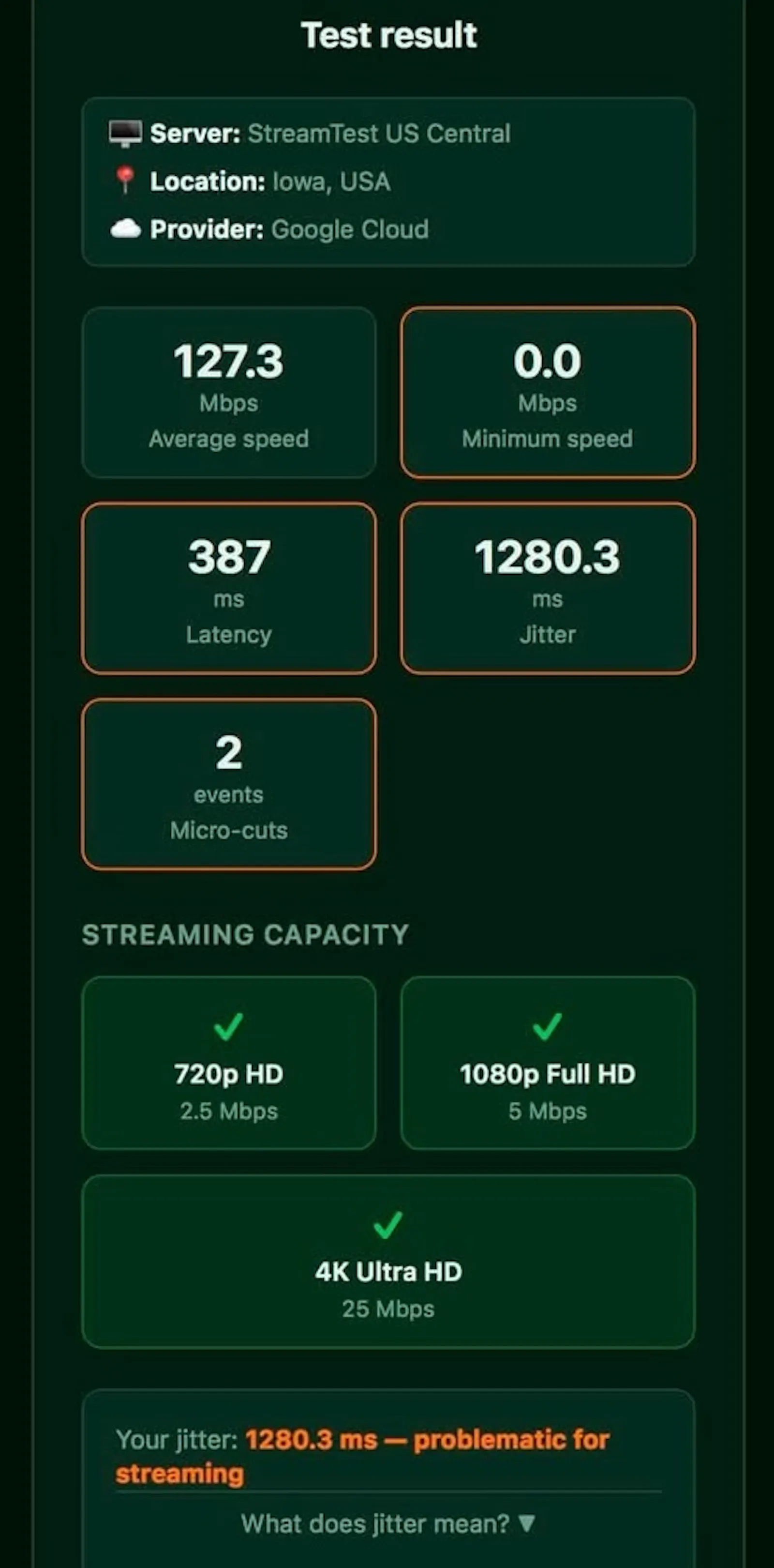 StreamTest screenshot 3