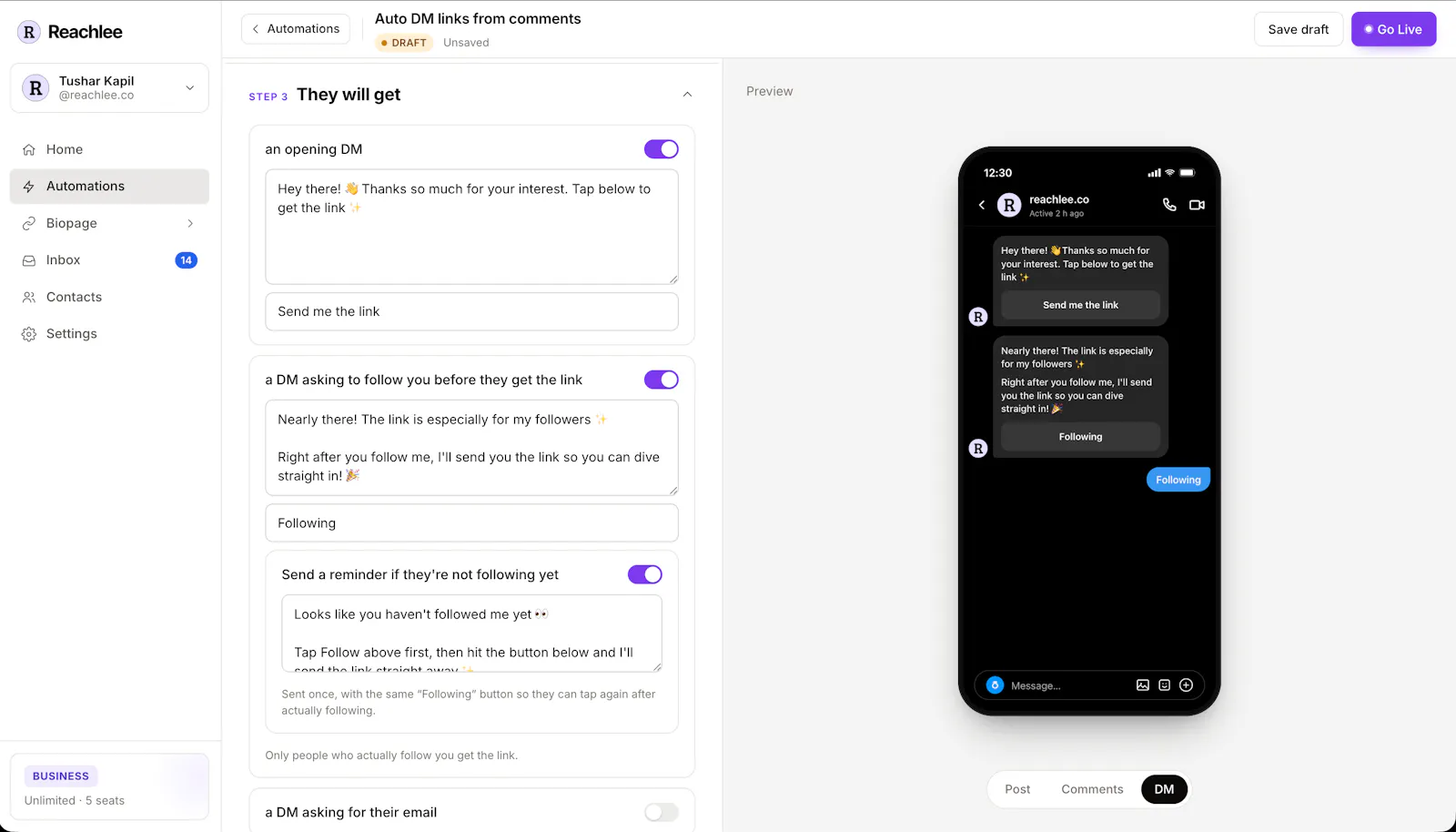 Reachlee screenshot 2