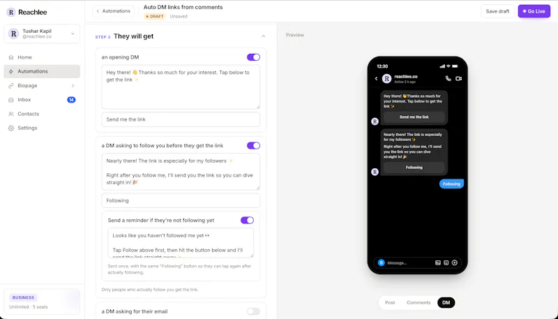 Reachlee screenshot 2