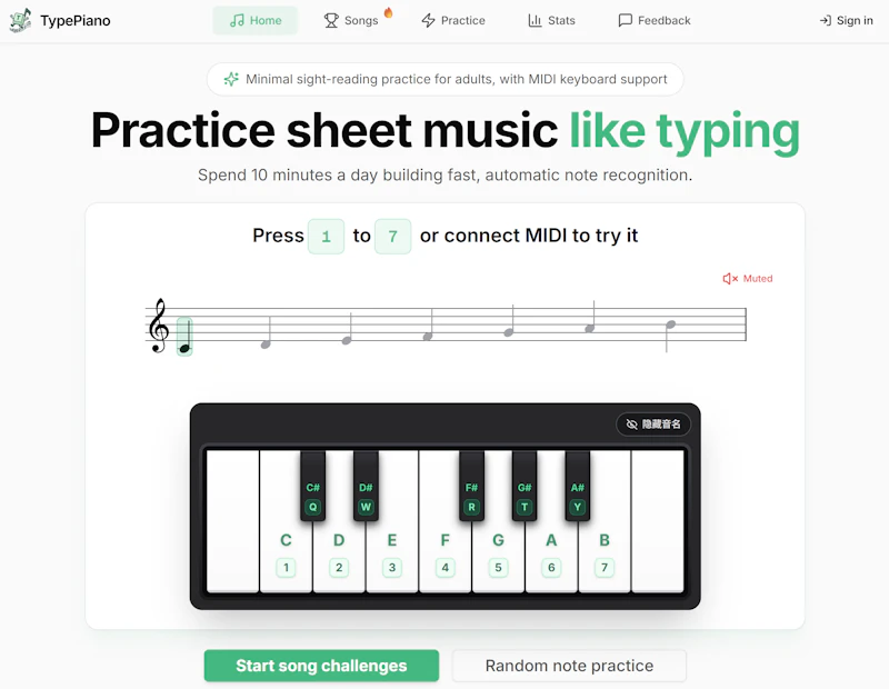 TypePiano screenshot 1