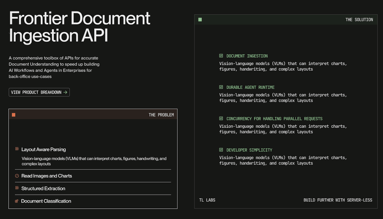 Tensorlake AgentRuntime - Screenshot 3 showing product features and functionality