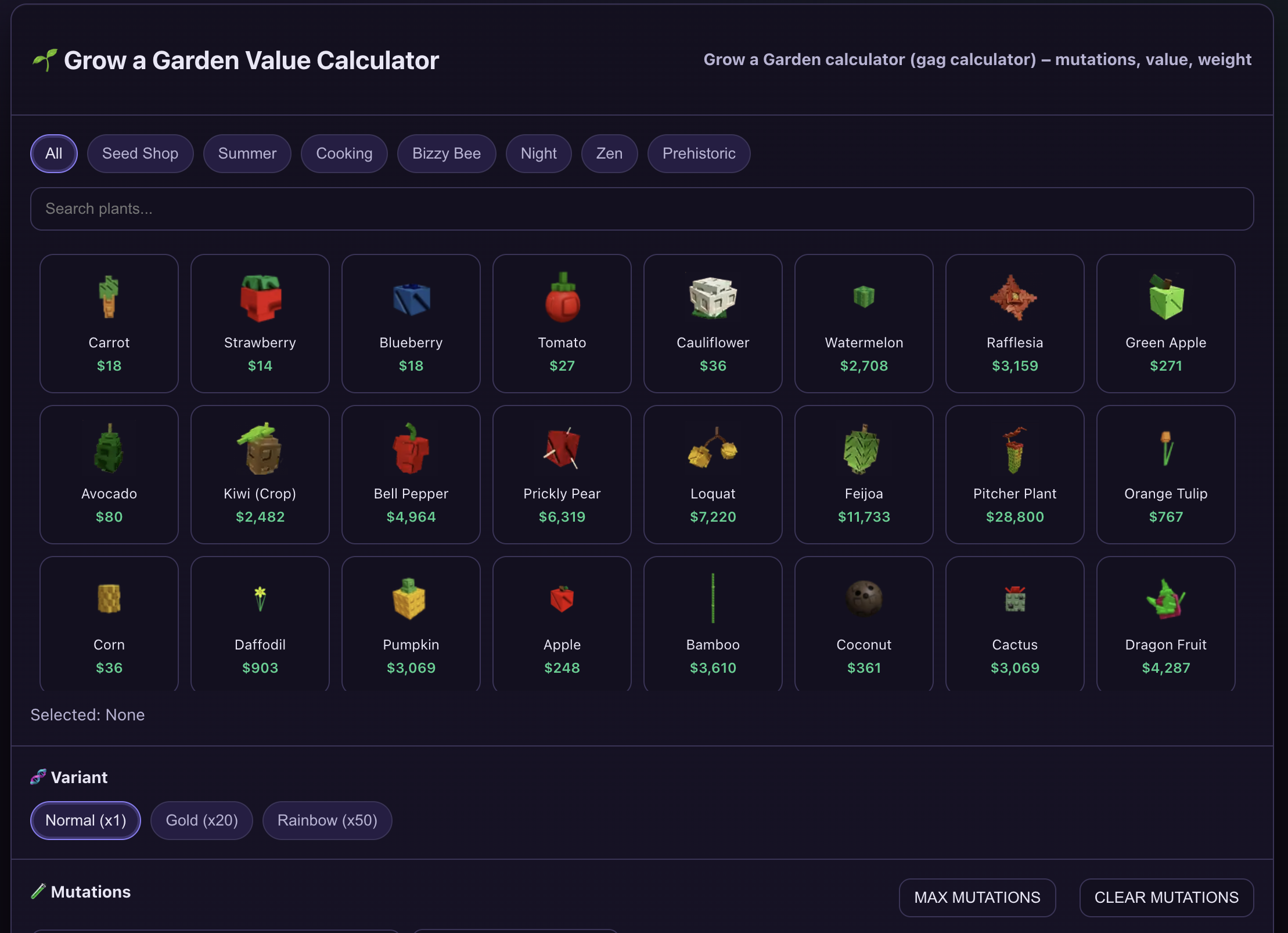 Grow a Garden Value Calculator gallery image