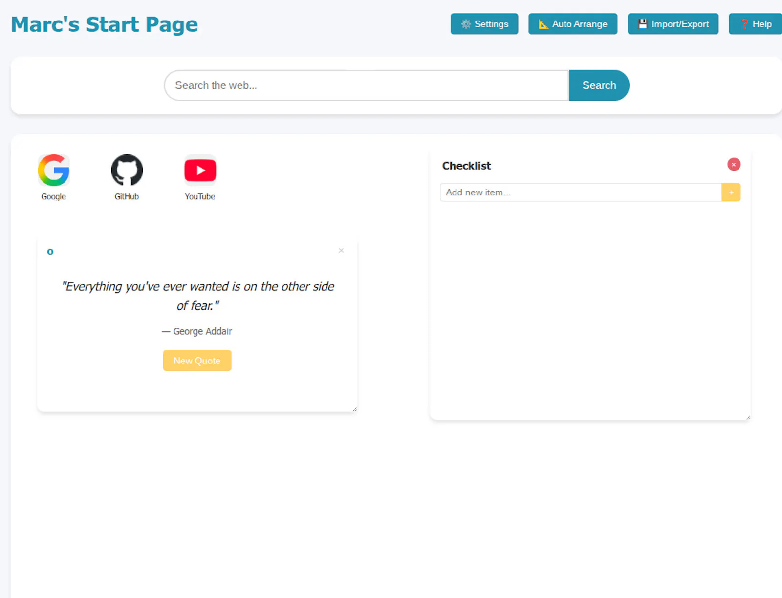 FreeWWW Custom Start Page screenshot 1