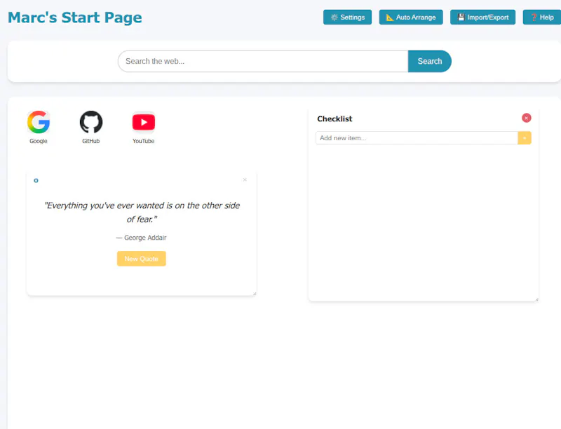 FreeWWW Custom Start Page screenshot 1
