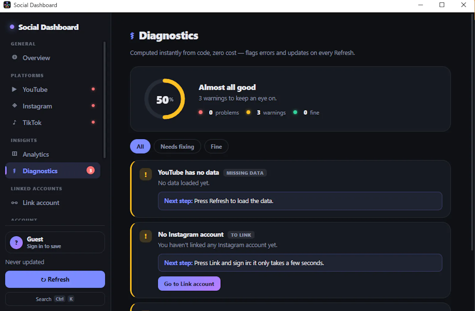 Social Dashboard screenshot 4