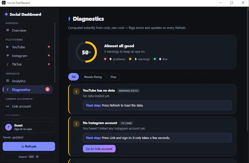 Social Dashboard screenshot 4