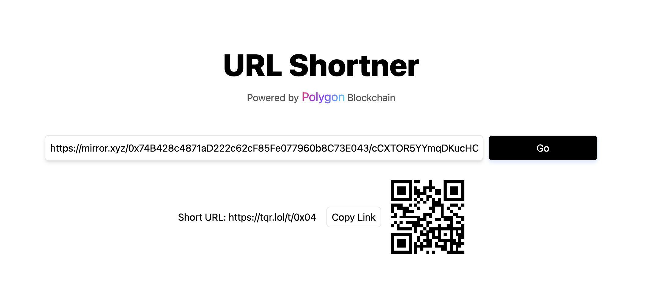 Klein QR - URL-verkorter op de keten media 1