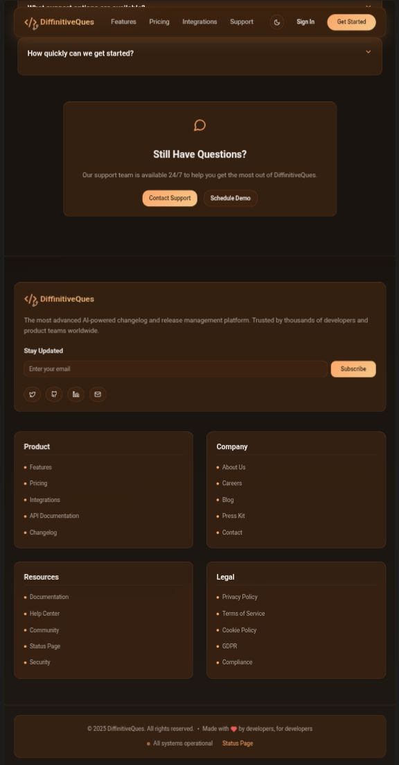 Mídia 3 de Diffinitiveques - Geração inteligente de Changelog para equipes de desenvolvimento modernas.