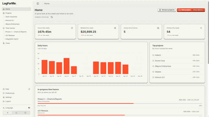 LogForMe screenshot 2