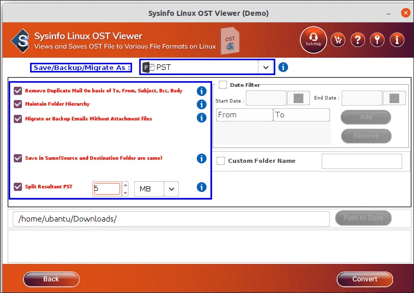 Sysinfo Linux OST查看器 - sysinfo linux OST查看器将读取并保存OST文件在Linux上媒体3