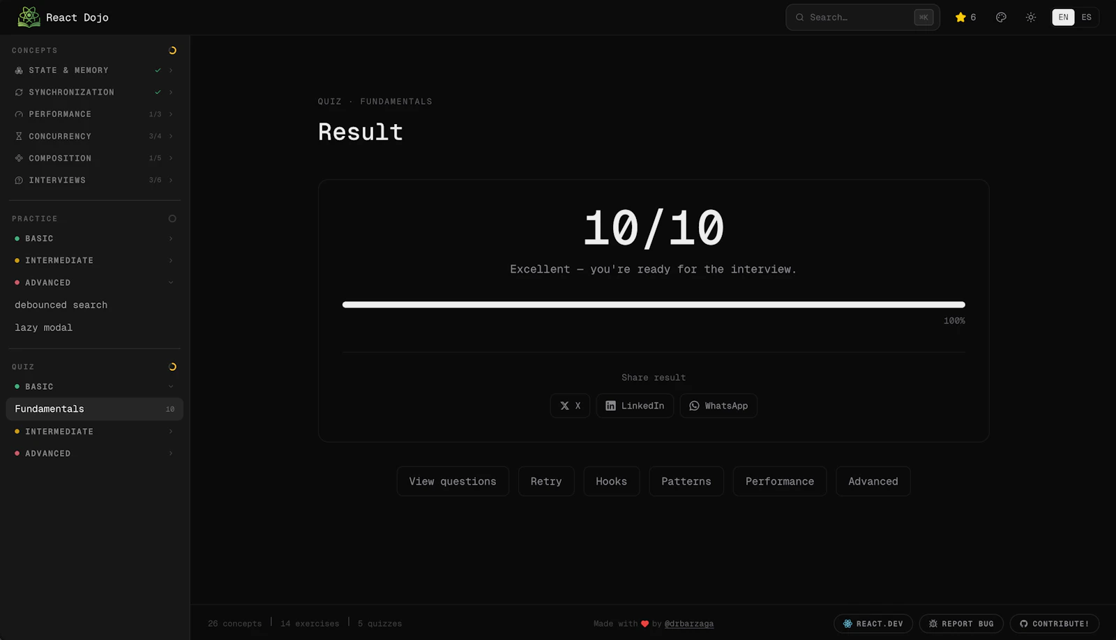React Dojo screenshot 8